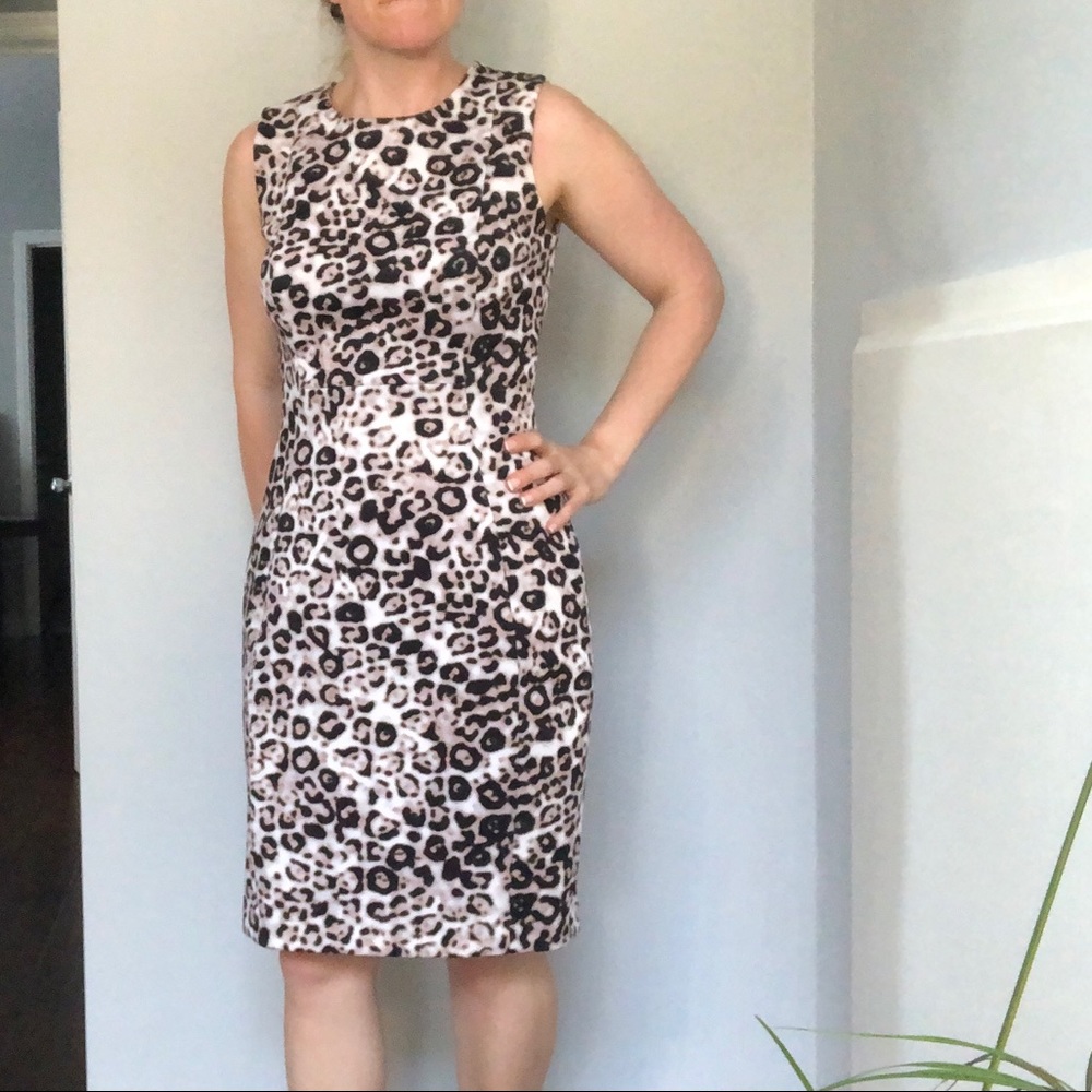 Leopard print work dress